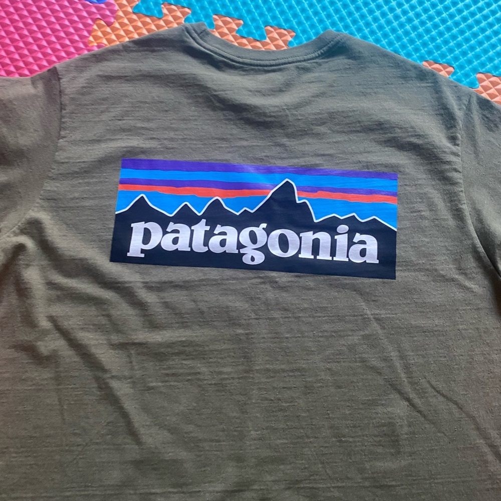 Patagonia Forest Green Short Sleeve Tee regular fit size M - Picture 7 of 9